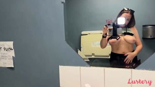 Avril bathroom mirror topless selfie hot porn scene
