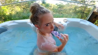ScarletChase dildo play in hot tub xxx movie