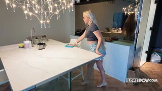 Barbie Angel kitchen tease sex video