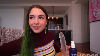 BaileyEilish rides clear dildo porn video