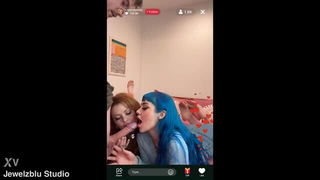 Jewelz Blu and Elly Clutch double blowjob porn clip